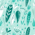 Botanical illustration. Tropical background with exotic plants. Fabric design, Wallpaper, textiles, books, printing, magazine